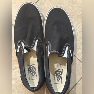 Vans Black and White Slip-On Shoes